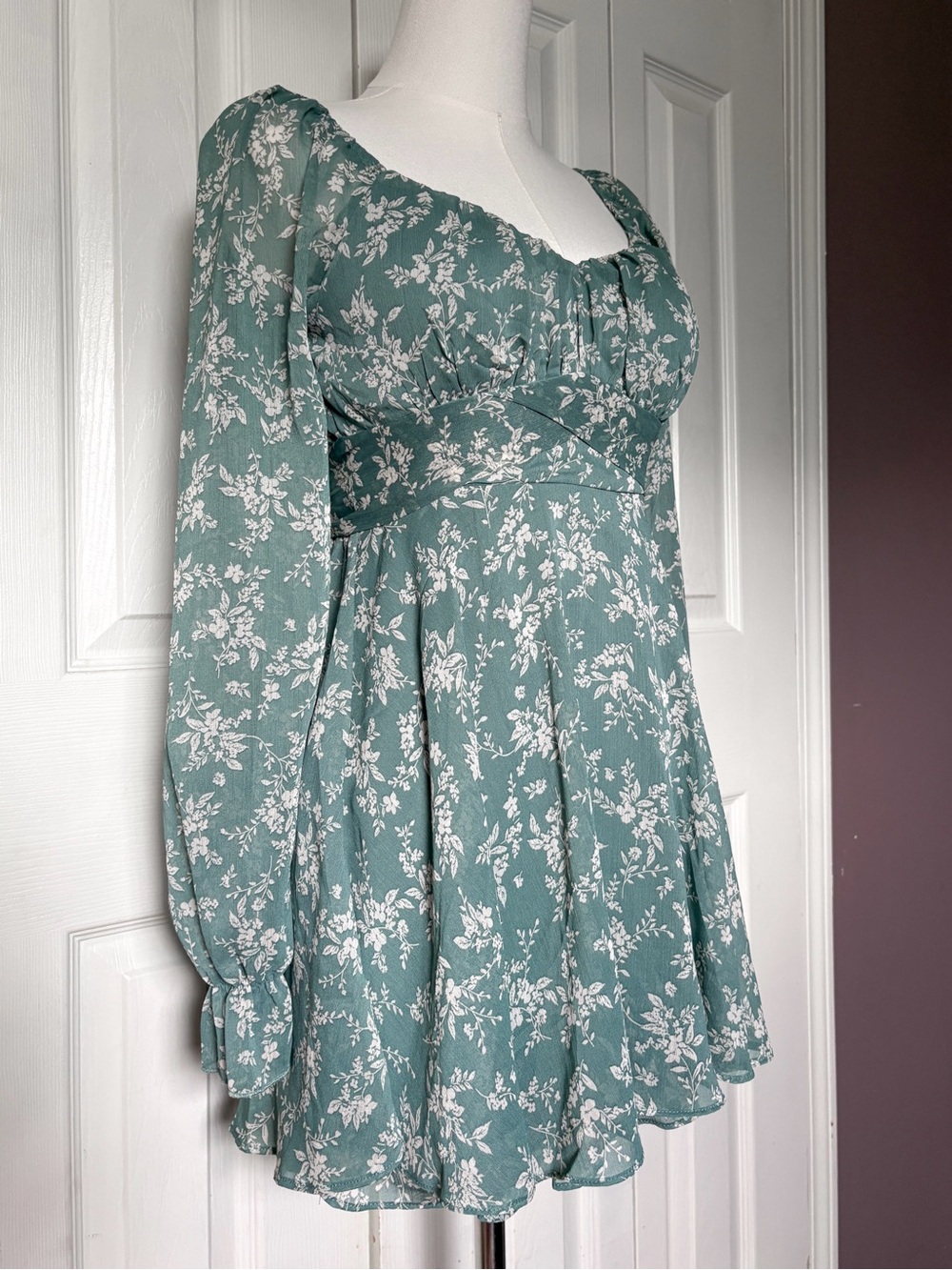 Thirty / Thirty Sage Floral Mini Dress Size Small | Milkmaid Cottagecore Fairy